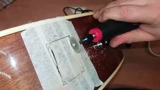 Montaż elektroniki gitarowej  How to install piezo pickup in acoustic guitar [upl. by Threlkeld]