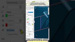 SOLIDWORKS 2025 New Feature Enhanchment Tab and Slot solidworkstutorial whatsnewsolidworks [upl. by Ytissahc]