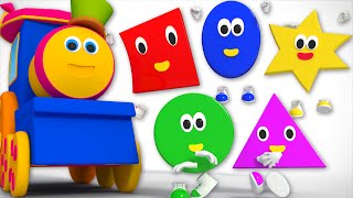 five little shapes  Kids Tv Show  nursery rhyme  Shapes Song Kids Tv  Bob The Train [upl. by Keever]