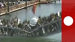 China bridge collapse caught on camera chaos as people tumble into water [upl. by Gunner]