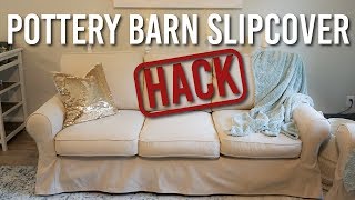 Using Inexpensive Ikea Slipcovers For My Pottery Barn Sofa [upl. by Louisa33]