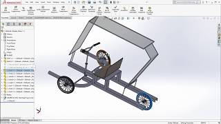 Threewheeler vehicle design in Solidworks final video animation [upl. by Enad]