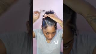 HOW TO SLEEK BRAIDED PONYTAIL 😍 sleekponytail natural ponytail [upl. by Garrett]