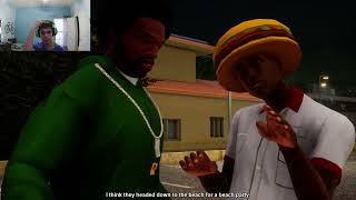 CJ and Cesar race at the beach CJ steals Madd Doggs Book GTA SAN ANDREAS DEFINTIVE EDITON PC PART 7 [upl. by Anerbas601]