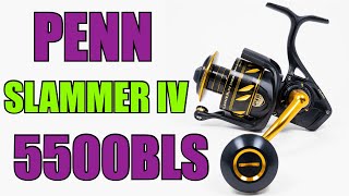 Penn SLAIV5500BLS Slammer IV 5500 Spinning Reel Review  JampH Tackle [upl. by Scammon145]