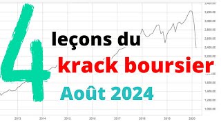 Krach Boursier Août 2024  4 leçons à retenir [upl. by Cichocki175]