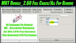 All MTK SPD Qualcomm CPU Frp Remove Tool MRT Dongle 2 60 Full Crack [upl. by Akem]