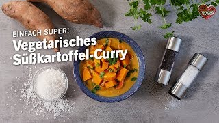 Vegetarisches SüßkartoffelCurry  Mit fruchtiger Geheimzutat [upl. by Gavan]