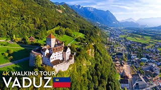 Vaduz Liechtenstein  4K Walking Tour  With Surrounding Sound 4k UltraHD 60fps [upl. by Aitel578]