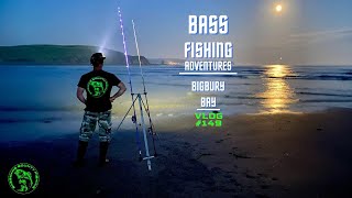 Sea Fishing Uk  Night Fishing for Bass  Bigbury Bay Devon  Vlog149 [upl. by Ahsemed]