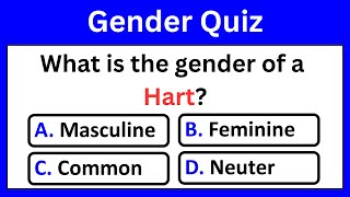 Gender in English Grammar Quiz  Clear your concept on the Noun Genders Quiz [upl. by Kacerek]