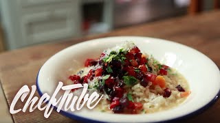 How to Make Vegetable Risotto with Gremolata  Recipe in description [upl. by Anelrihs]