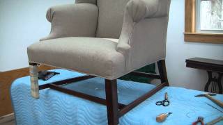 How To Reupholster A Wing Chair pt 21 [upl. by Mansfield]