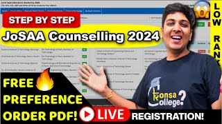 JoSAA Counselling 2024😱Registration amp Procedure Download BEST Choice Filling order ✅ [upl. by Anaya823]