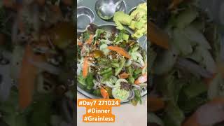 Day 7 rakaala dieting food grainless salad journey eatingbehaviour love diaries dinner [upl. by Irita980]