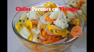 Receta Fácil de Chiles Perones en Vinagre  Chiles en Escabeche [upl. by Scheers]