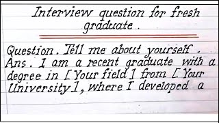 Tell me about yourself interview question for fresh graduate [upl. by Forlini]