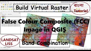 False Colour Composite FCC Image in QGIS  Build Virtual Raster  Band Combination [upl. by Marabel607]