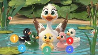 Five Little Ducks  Nursery Rhymes for Toddlers USA Learn Counting with Ducks  Kids Smart Learning [upl. by Amalita]