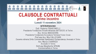 Corso le clausole contrattuali  primo incontro [upl. by Arondell]