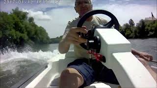 Sea GO Kart Steering and throttle by wire control on movable column Jet drive with 15 HP engine [upl. by Ennovy99]