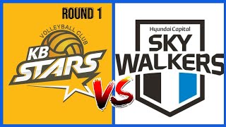 KB STARS vs HYUNDAI SKYWALKERS  KOVO V LEAGUE SEASON 20242025  ROUND 1  01112024 [upl. by Liarret456]