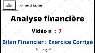 Bilan Financier  Exercice Corrigé [upl. by Rehpitsirhc]