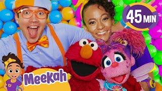 Surprise Meekah amp Blippi Celebrate Elmos Birthday  Sesame Street and Blippi and Meekah [upl. by Teik849]