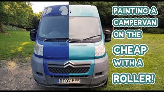 Painting a CAMPERVAN on the CHEAP with a ROLLER  DIY Budget Campervan Conversion [upl. by Abil]