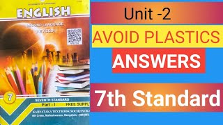 7th std English Avoid plastics Question amp Answers✨ [upl. by Tillfourd740]