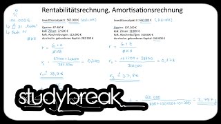 Statisch Rentabilitätsrechnung Amortisationsrechnung  Investition und Finanzierung [upl. by Hermione]