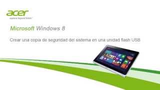 Windows 8 Crear una copia de seguridad del sistema en una unidad flash USB [upl. by Meibers]