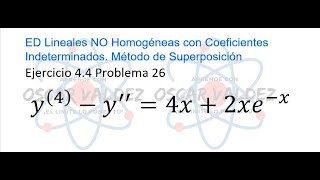 Ejercicios 44 Problema 26 Dennis G ZILL ED Lineales NO Homogéneas Coeficientes Indeterminados [upl. by Mitzie332]