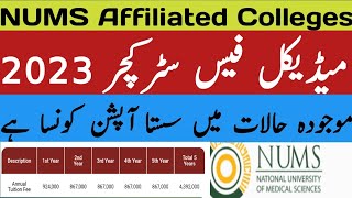 NUMS MBBS Fee structure 2023  NUMS Fee structure for MBBS private medical colleges [upl. by Lazaro]