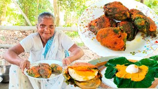 সব থেকে স্বাদের রেসিপি মিষ্টি কুমড়ো পাতায় হাঁসের ডিমের বড়া‌  kumro patai dimer chop [upl. by Aynekal]