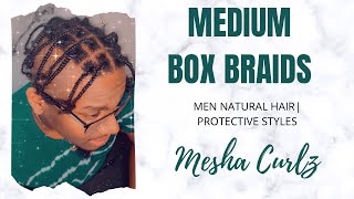 MEDIUM BOX BRAIDS  MEN NATURAL HAIR [upl. by Ainollopa516]