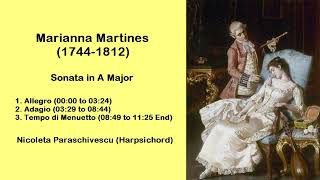 Marianna Martines 17441812  Sonata in A Major [upl. by Christiana875]