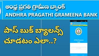 ANDHRA PRAGATHI GRAMEENA BANK E PASSBOOK  NG EDIT TELUGU [upl. by Etteve]