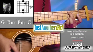 Aespa  Just another Girls Guitar Chords Tutorial  Close Up Guitar Cover [upl. by Rana]