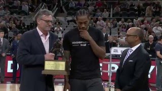 Kawhi Leonard Receives Defensive Players of the Year Award [upl. by Quackenbush]