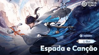 Teaser Li Bai  Espada e Canção  Honor of Kings [upl. by Rramahs]