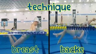 Breast stroke and back stroke technique [upl. by Lonnard314]