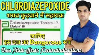 Chlordiazepoxide tablet  Librium 10 mg tablet uses side effects contraindications [upl. by Oicnaneb]