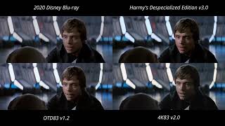 Original Darth Vader Death 4X COMPARISON  Despecialized 4K83 Bluray OTD83  Return of the Jedi [upl. by Dorman]