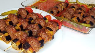 Şişte Patlıcan Kebap Nasıl Yapılır 😋 Köfteli Patlıcan Kebabı Fırın Yemekleri Nefis Yemek Tarifleri [upl. by Wallinga482]