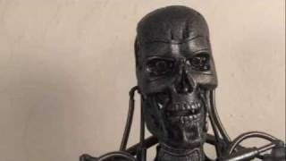 Terminator Salvation Hot Toys T700 Endoskeleton Movie Masterpiece 16 Scale Figure Review [upl. by Yelkao]