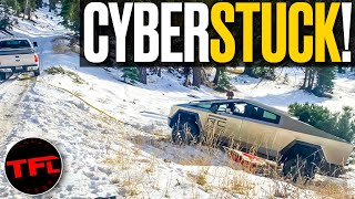 Cybertruck vs Snow FAIL Rescued by Old Ford F250 [upl. by Bouchier]