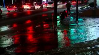 Cold temps cause water main break in Norwood [upl. by Nerhe]