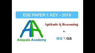 2019 Engg Aptitude  UPSC ESE GS Solutions 5 Qs  Logical reasoning [upl. by Ewer]