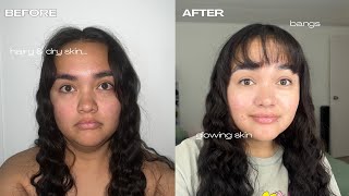 24HR FALL GLOW UP TRANSFORMATION 🫧💅🏼 everything shower waxing cutting bangs nails skincare [upl. by Armington]